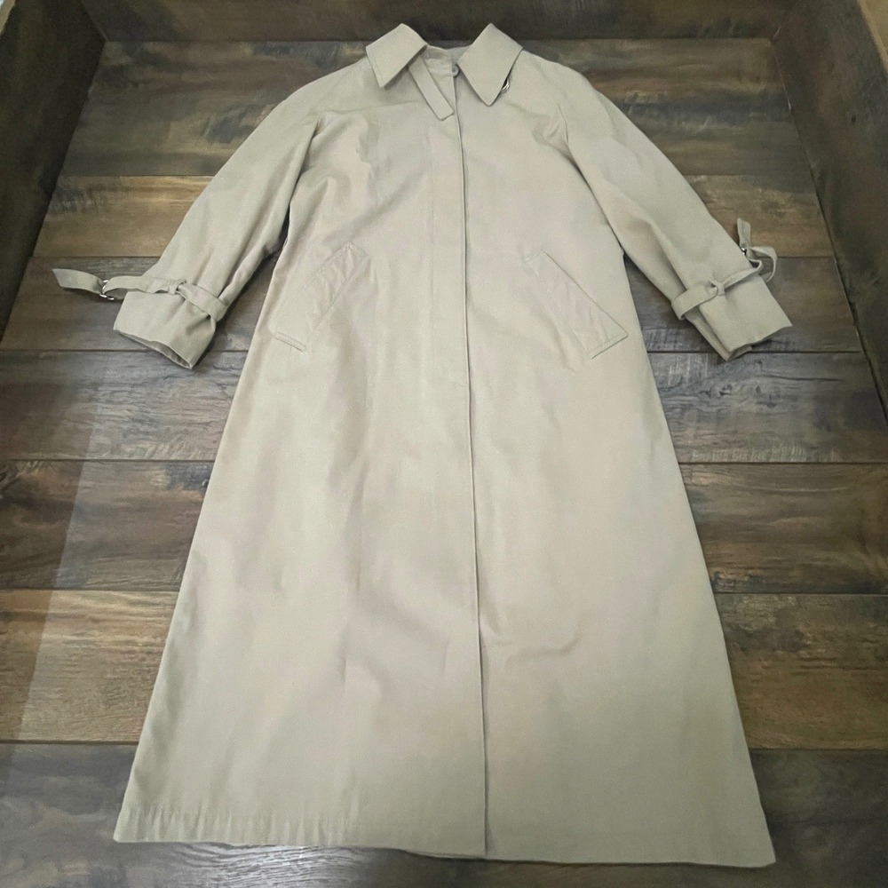 London Fog Maincoats Vintage Tan Trench Coat Zip Out Lining Beige Womens 10 Reg
